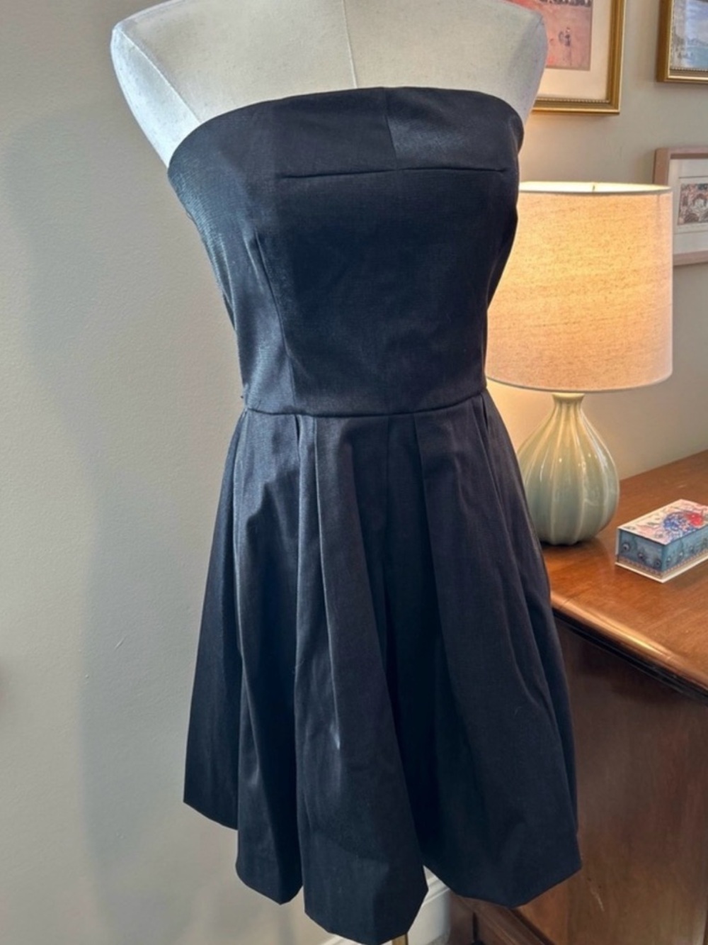 RACHEL Rachel Roy Strapless Pleated Mini Dress in Black